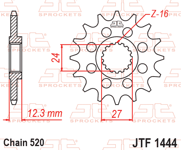 FRONT SPROCKET JTF1444.15 JT thumbnail 2
