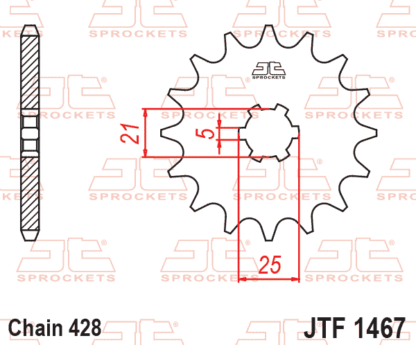 FRONT SPROCKET JTF1467.13 JT, Suzuki TC100 1872-1877 thumbnail 2