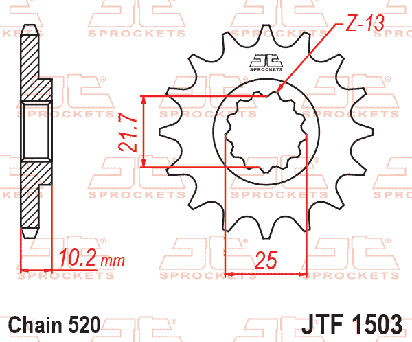 FRONT SPROCKET JTF1503.12 JT. thumbnail 2