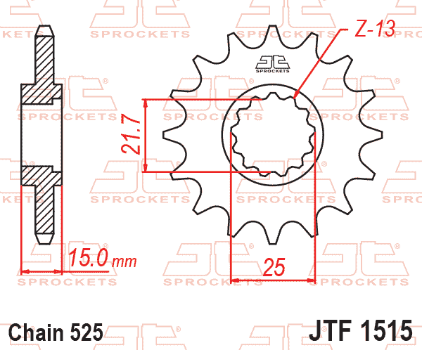 FRONT SPROCKET JTF1515.15 JT thumbnail 2