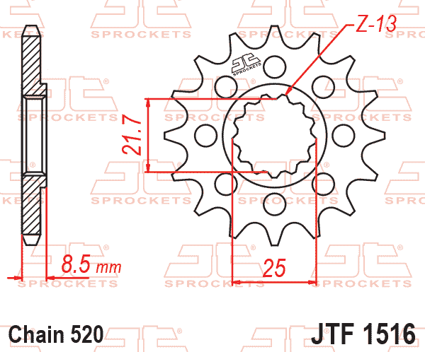FRONT SPROCKET JTF1516.15 JT, 520 Chain Conversion thumbnail 2