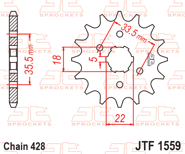 FRONT SPROCKET JTF1559.14 JT thumbnail 2