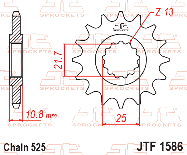 FRONT SPROCKET JTF1586.16RB JT, OE Rubber Cushioned thumbnail 2