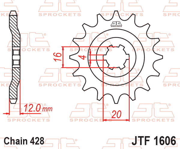 FRONT SPROCKET JTF1606.14 JT thumbnail 3