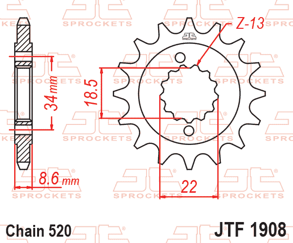 FRONT SPROCKET JTF1908.14 JT thumbnail 2