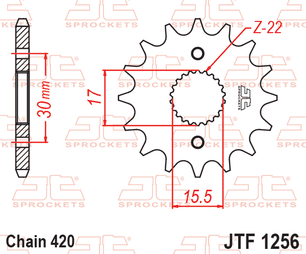 FRONT SPROCKET JTF1256.14 420 TG315- thumbnail 2