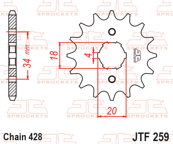 FRONT SPROCKET JTF259.12 JT thumbnail 2