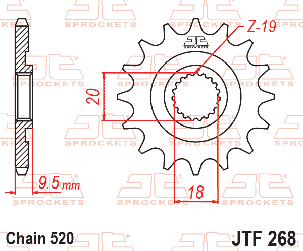 FRONT SPROCKET JTF268.13 JT thumbnail 2