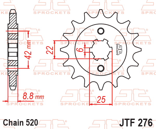 FRONT SPROCKET JTF276.15 JT JTF276 thumbnail 2