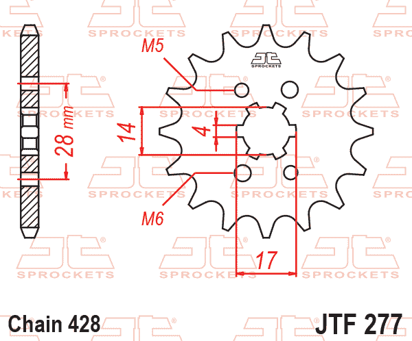 FRONT SPROCKET JTF277.14 JT thumbnail 2