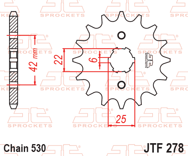 FRONT SPROCKET JTF278.17 JT, HONDA ROAD thumbnail 2