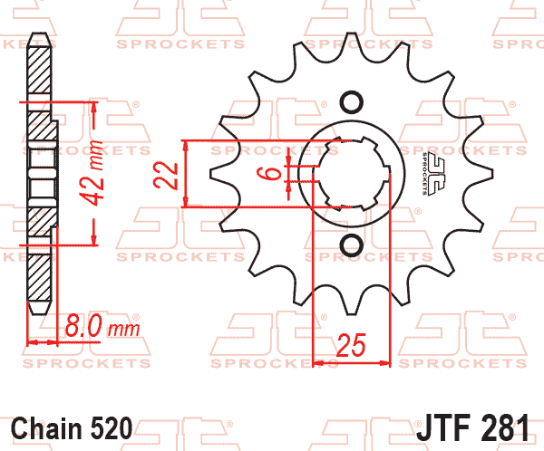 FRONT SPROCKET JTF281.14 JT thumbnail 2