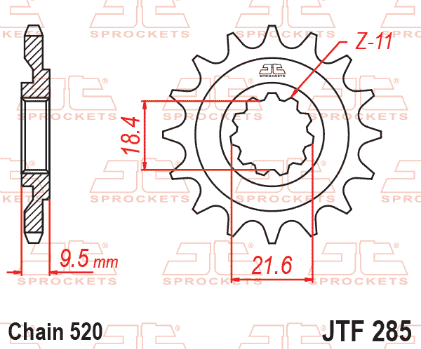 FRONT SPROCKET JTF285.15 JT thumbnail 2
