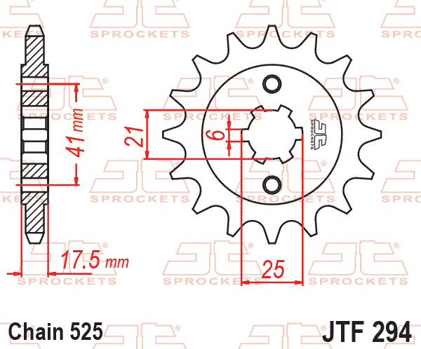FRONT SPROCKET JTF294.14 JT, HONDA ROAD thumbnail 2