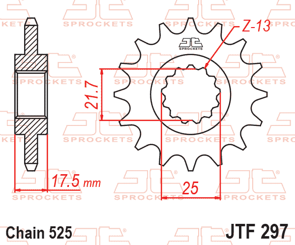 FRONT SPROCKET JTF297.14 JT thumbnail 2