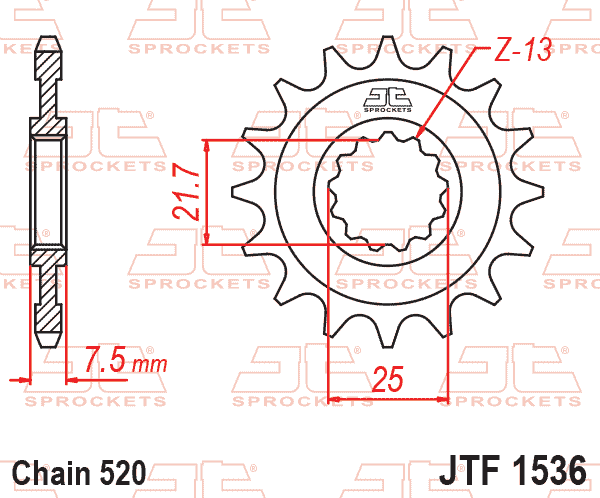 FRONT SPROCKET JTF1536.14 JT thumbnail 2