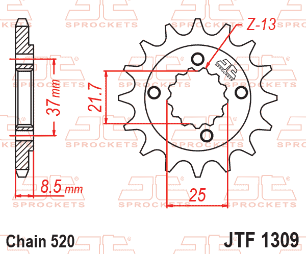 FRONT SPROCKET JTF1309.14 JT OLD No SF450-14.JT thumbnail 2