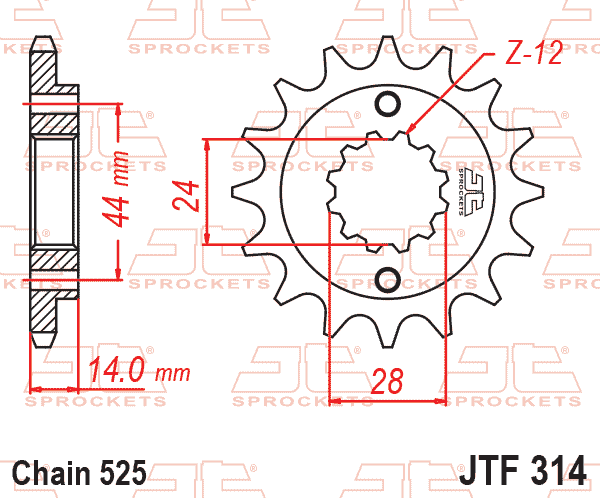 FRONT SPROCKET JTF314.15 JT thumbnail 2