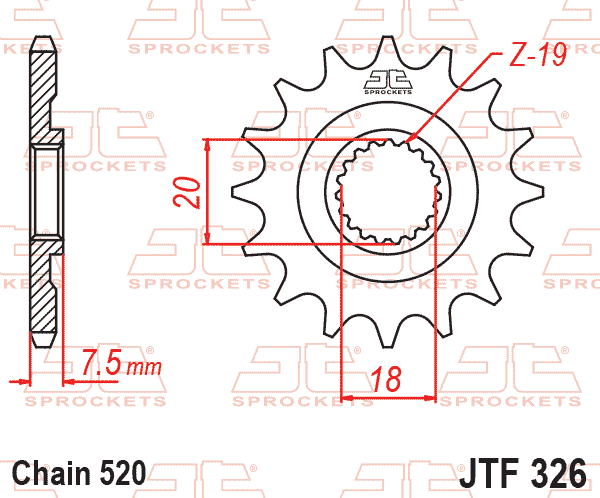 FRONT SPROCKET JTF326.13 JT thumbnail 2