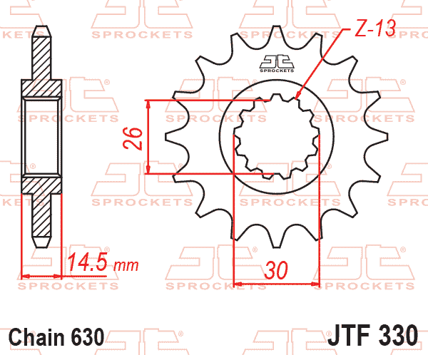 FRONT SPROCKET JTF330.15 JT thumbnail 2