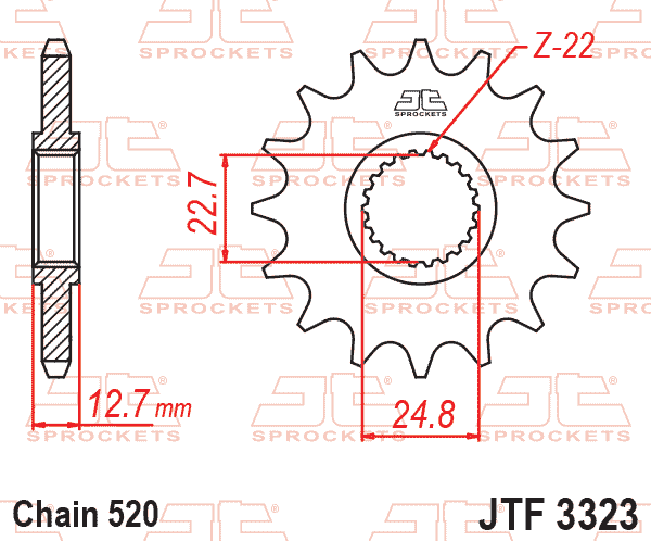 FRONT SPROCKET JTF3323.22 JT thumbnail 2