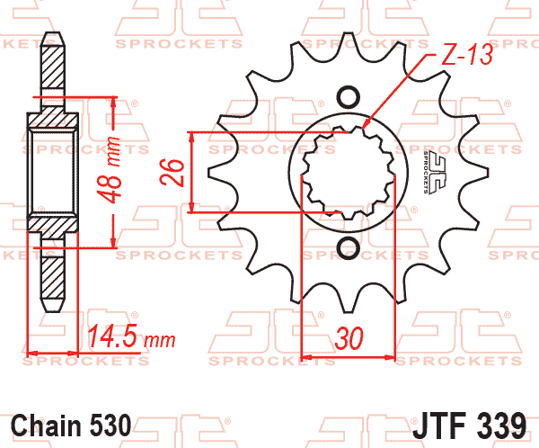 FRONT SPROCKET JTF339.16RB JT, OE Rubber Cushioned thumbnail 3