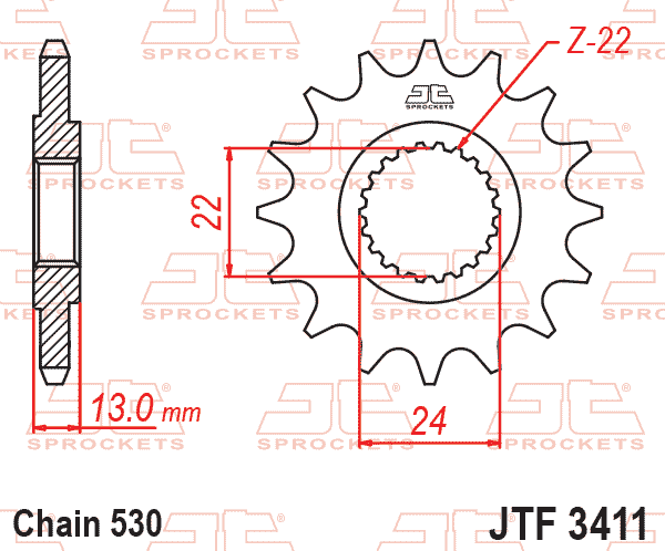 FRONT SPROCKET JTF3411.16 JT, Bombardier ATV thumbnail 3