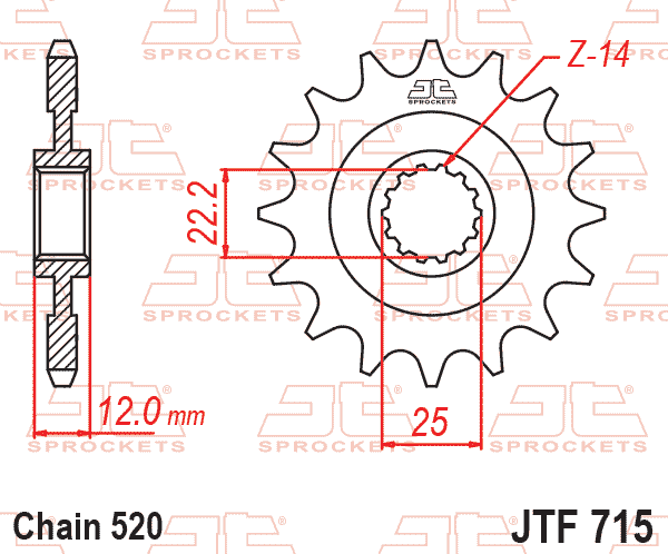 FRONT SPROCKET JTF715.13 JT SF360-13, SF715-13 thumbnail 2