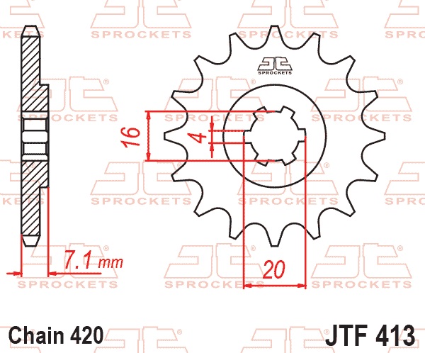 FRONT SPROCKET JTF413.14 JT thumbnail 2