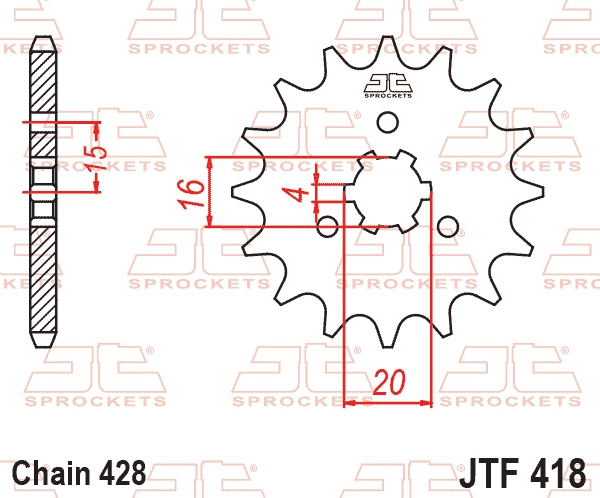 FRONT SPROCKET JTF418.14 JT thumbnail 2