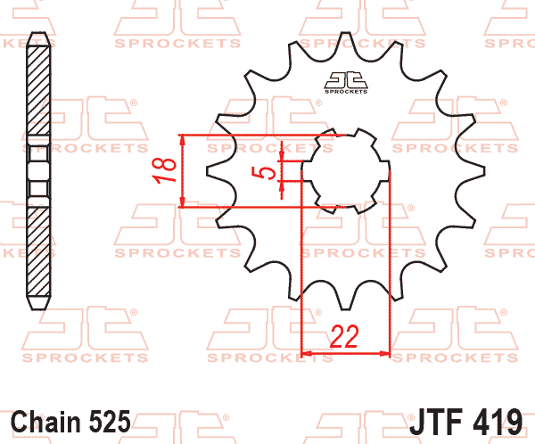 FRONT SPROCKET JTF419.14 JT thumbnail 2