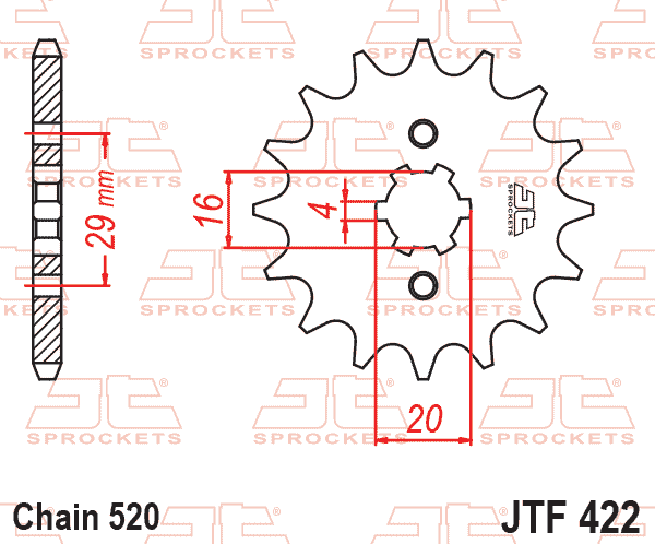 FRONT SPROCKET JTF422.13 JT JTF421/422 SF422-13 thumbnail 2