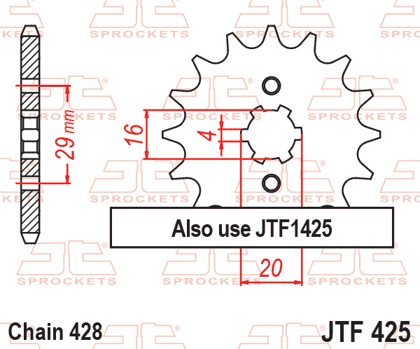 FRONT SPROCKET JTF425.15 JT CAN USE 416 thumbnail 2