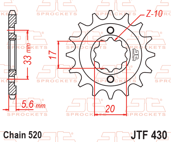FRONT SPROCKET JTF430.12 JT thumbnail 2