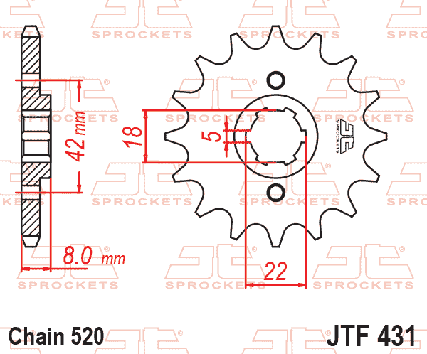 FRONT SPROCKET JTF431.14 JT thumbnail 2