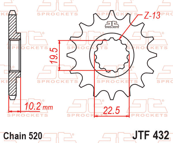 FRONT SPROCKET JTF432.13 JT, Lightweight thumbnail 2