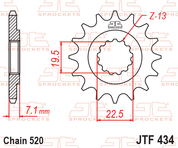 FRONT SPROCKET JTF434.13 JT thumbnail 2