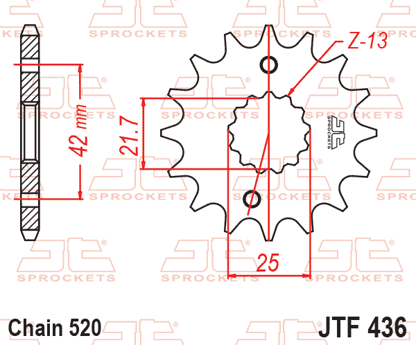 FRONT SPROCKET JTF436.14 TJ thumbnail 2