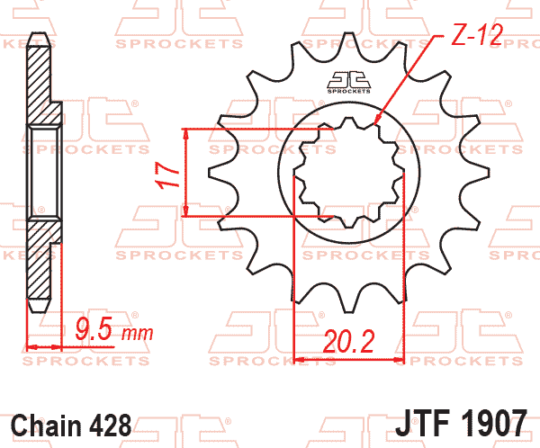FRONT SPROCKET JTF1907.14 JT thumbnail 2