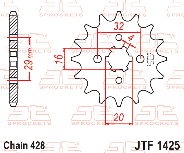FRONT SPROCKET JTF1425.15, SUZUKI ROAD thumbnail 2