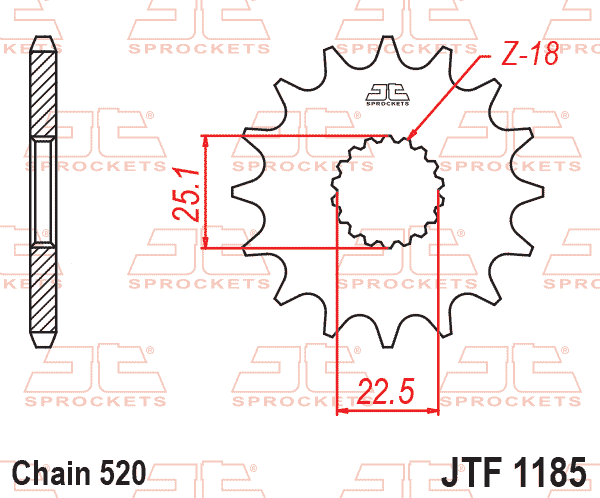 FRONT SPROCKET JTF1185.17RB, RUBBER CUSHOINED thumbnail 2