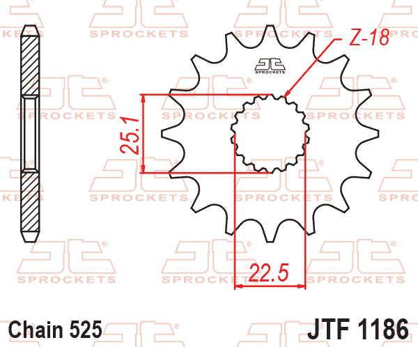 FRONT SPROCKET JTF1186.16RB, RUBBER CUSHIONED thumbnail 2