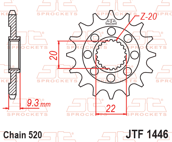 FRONT SPROCKET JTF1446.13 JT JF144613 JTF1446.13 thumbnail 2