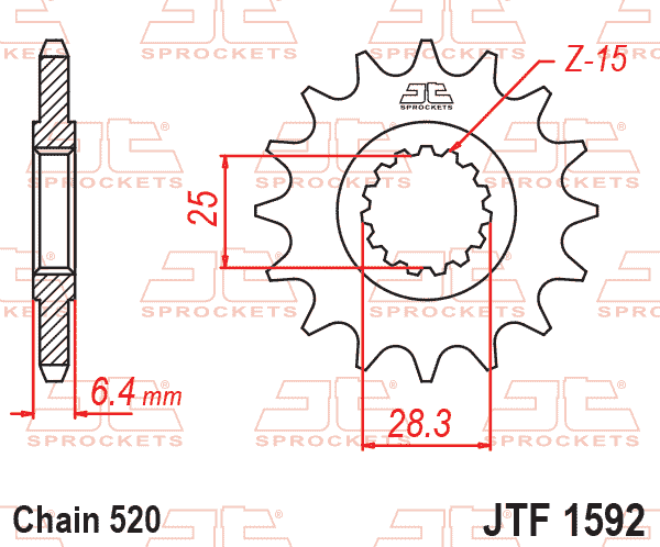 FRONT SPROCKET JTF1592.14 JT thumbnail 2
