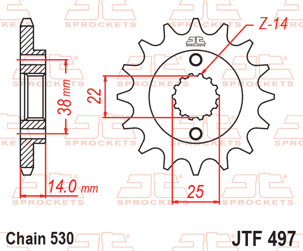 FRONT SPROCKET JTF497.15 JT thumbnail 2