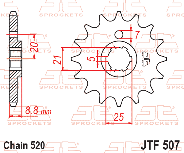 FRONT SPROCKET JTF507.14 JT. thumbnail 2