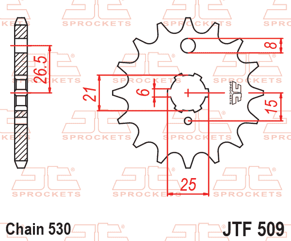 FRONT SPROCKET JTF509.15 JT thumbnail 2