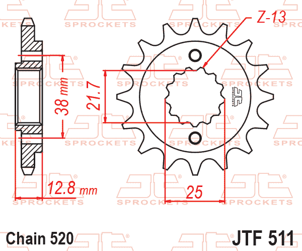 FRONT SPROCKET JTF511.14 JT thumbnail 2