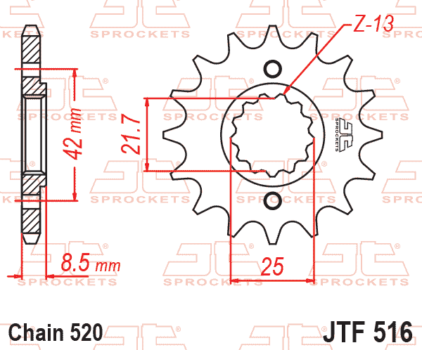 FRONT SPROCKET JTF516.13 JT thumbnail 2