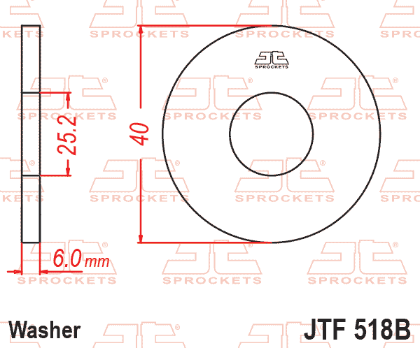 FRONT SPROCKET SPACER, JTF518B, BUSH, WASHER thumbnail 2